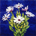 Flowers on blue background