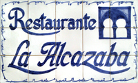 Restaurant La Alcazaba sign